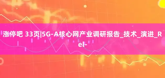 涨停吧 33页|5G-A核心网产业调研报告_技术_演进_Rel-